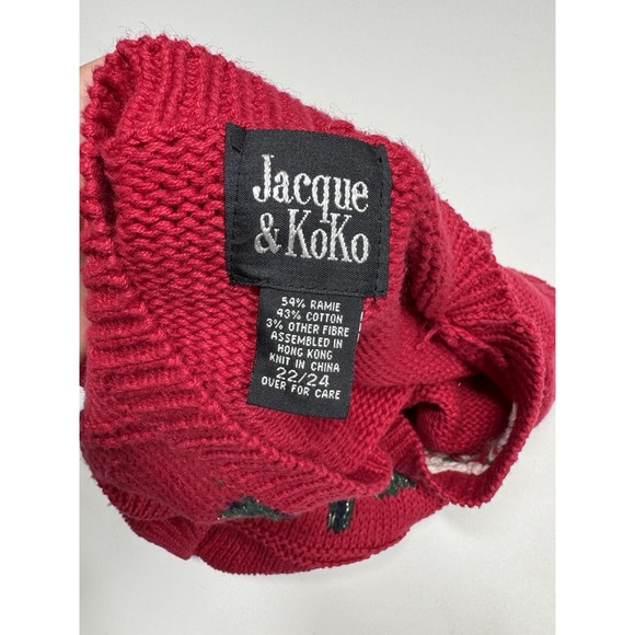 VTG Jacque & Koko Christmas Holiday Sweater Vest 22/24 Holiday Trees Ugly Sweate - Picture 7 of 7